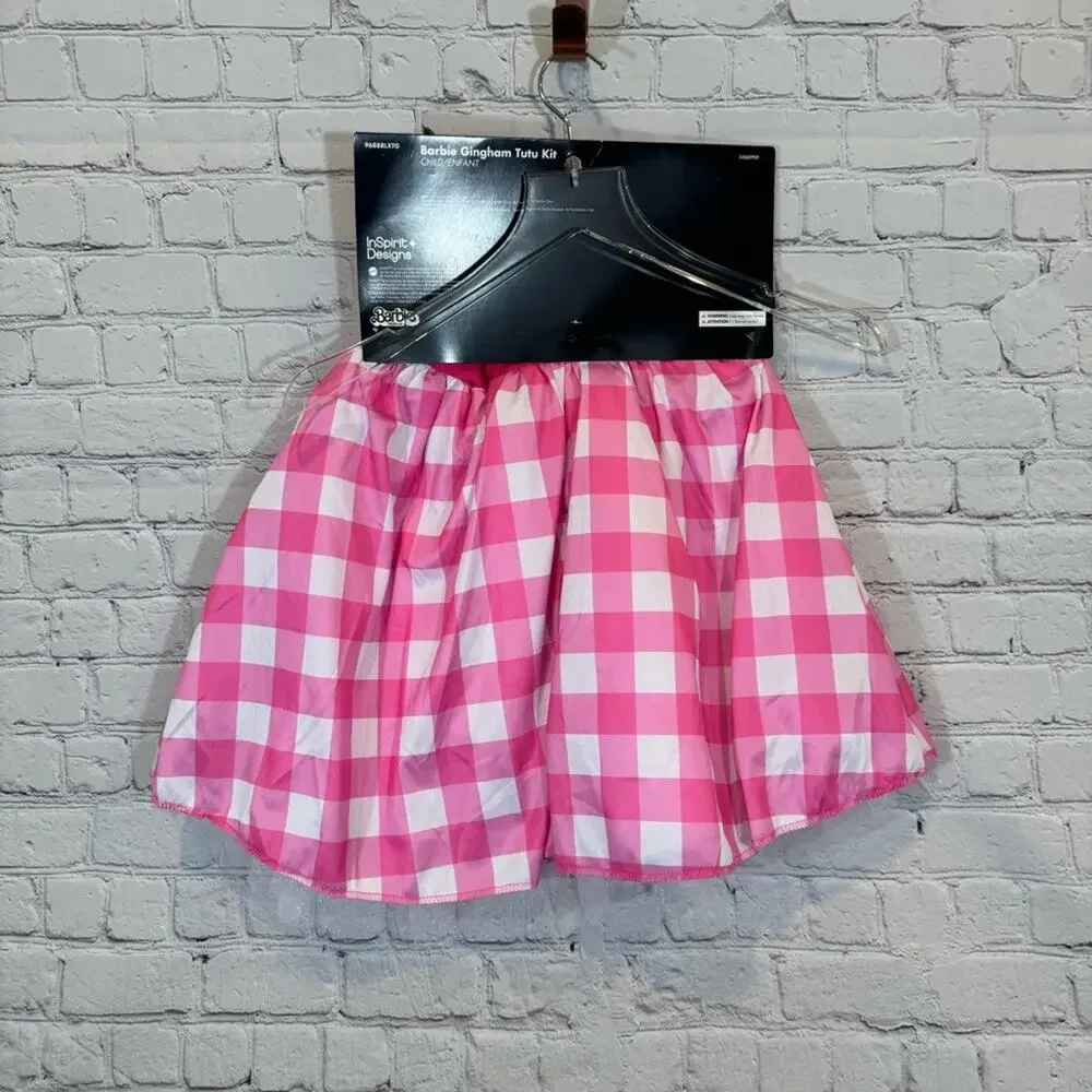 Barbie Gingham Tutu Girl’s Costume Skirt with Bow